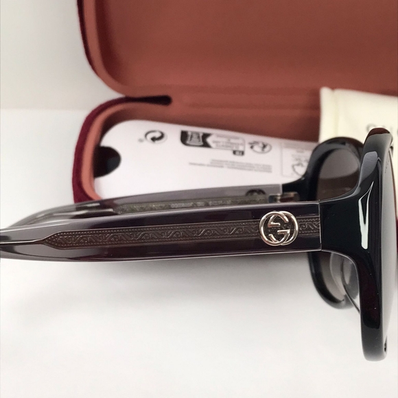 New - 💯 original  Gucci GG0080SK 002 Grey Gradient Round Sunglasses. - Picture 7 of 13